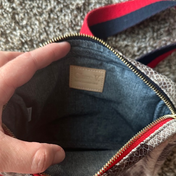 Clare V Red and Blue Strap with Black Leather Detail - Picture 3 of 5